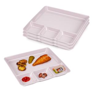 Plasticforte Vakjesborden - 8x stuks - roze - gourmetbord - 4-vaks - kunststof - 26 x 24 cm