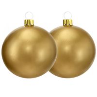 Mega grote decoratie kerstballen - 2x st - 45 cm - goud - opblaasbaar