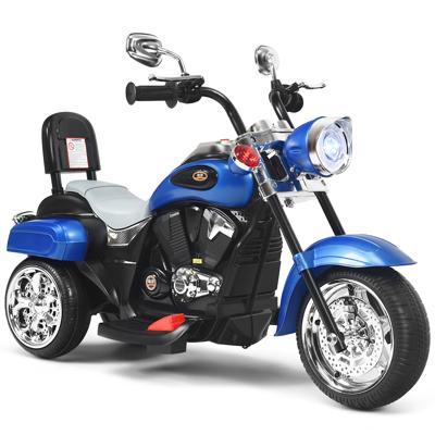 6V Elektrische Motor met Verstelbare Koplampen Motor met Muziek 91 x 48 x 64 cm Blauw + Zwart
