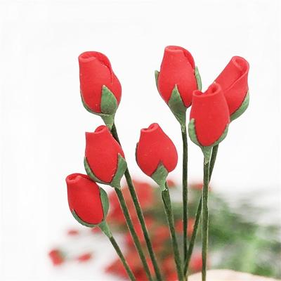 10 stuks 1:12 Mini huis speelgoed simulatie Rose Bone voor tuin woonkamer (rood)