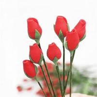 10 stuks 1:12 Mini huis speelgoed simulatie Rose Bone voor tuin woonkamer (rood)