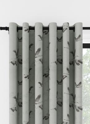 Laura Ashley Animalia Geborduurde Lichtblauw Ringgordijn