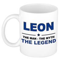 Leon cadeau mok - man myth legend - naam koffiemok - 300 ml - collega - vaderdag