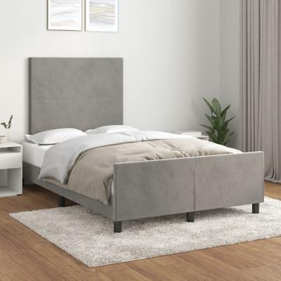 Bedframe zonder matras 120x190 cm fluweel lichtgrijs