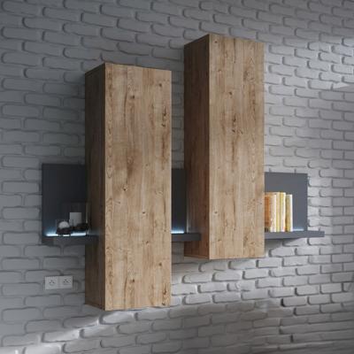 Home365 Wandkast Bologna - Wotan Eiken / Antraciet