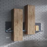 Home365 Wandkast Bologna - Wotan Eiken / Antraciet
