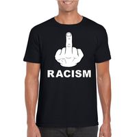 Fuck racism t-shirt zwart voor heren