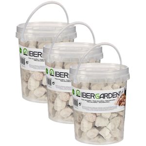 3x pakjes decoratie steentjes/kiezels beige klein 1,5 kg