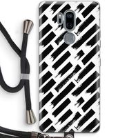 Zwarte vegen: LG G7 Thinq Transparant Hoesje met koord