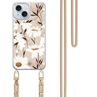 iPhone 15 hoesje met beige koord - In bloom iPhone 15 hoesje met beige koord - In bloom