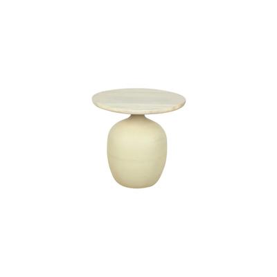 Tower Living Ronde Bijzettafel 'Vigo' Mangohout, 45cm, kleur Off White
