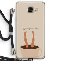 Aggressively drinks coffee: Samsung Galaxy A5 (2016) Transparant Hoesje met koord