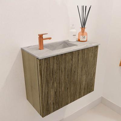 Toiletmeubel Mondiaz Joya Dlux | 50 cm | Meubelkleur Dusk | Faye wastafel Glace Wasbak Links | 1 kraangat