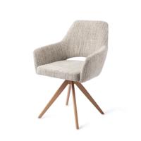 Jesper Home Draaibare Eetkamerstoel 'Yanai' Turn Peach, kleur Caramel Grid