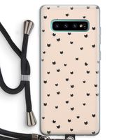 Kleine kattenkopjes: Samsung Galaxy S10 Plus Transparant Hoesje met koord