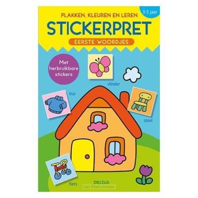 Deltas Stickerpret eerste woordjes plakken, kleuren en leren (3-5j)
