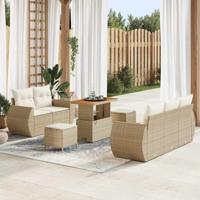 Tuinbankenset 8 pcs Beige poly rattan