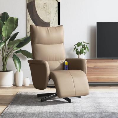 Massagestoel verstelbaar met voetensteun kunstleer cappuccino