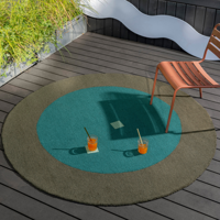 Brink en Campman - Rond Vloerkleed Festival Aqua Outdoor Round -