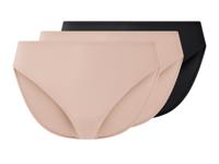 esmara 3 dames slips (Zwart/beige, XS (32/34))