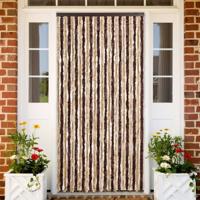 VidaXL Vliegengordijn 100x200 cm chenille beige en lichtbruin