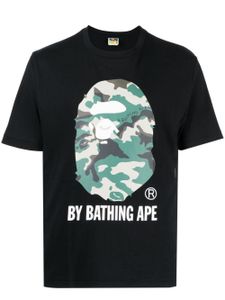 A BATHING APE® t-shirt en coton à logo imprimé - Noir