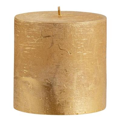 Leen Bakker - Stompkaars Rustiek - Goudkleur - 10xØ10 Cm - Paraffine - Goudkleurig