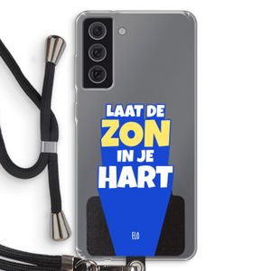 Laat de zon in je hart: Samsung Galaxy S21 FE Transparant Hoesje met koord