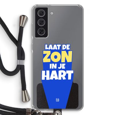 Laat de zon in je hart: Samsung Galaxy S21 FE Transparant Hoesje met koord