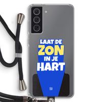 Laat de zon in je hart: Samsung Galaxy S21 FE Transparant Hoesje met koord