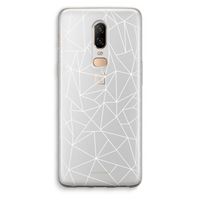 Geometrische lijnen wit: OnePlus 6 Transparant Hoesje