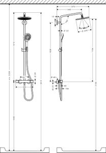 Hansgrohe Raindance Select 240 AIR Showerpipe: met douchekraan en EcoSmart hoofddouche met 3jet ecosmart handdouche chroom 27116000