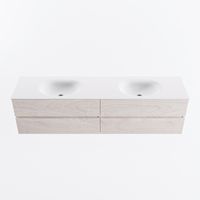MONDIAZ VICA 190cm badmeubel onderkast Underlayment 4 lades. Wastafel MOON dubbel 2 kraangaten, kleur Talc.