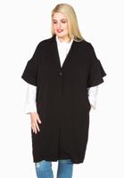 Yoek Jacket frill sleeve | Zwart | Maat 54/56