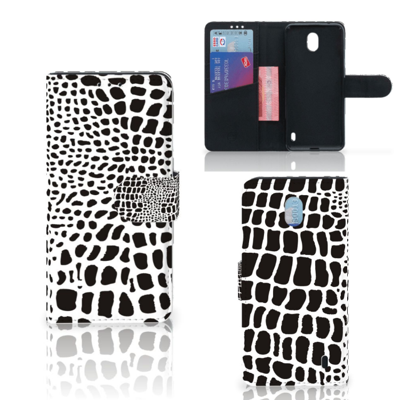 Nokia 1 Plus | Telefoonhoesje | Met pasjeshouder | Slangenprint