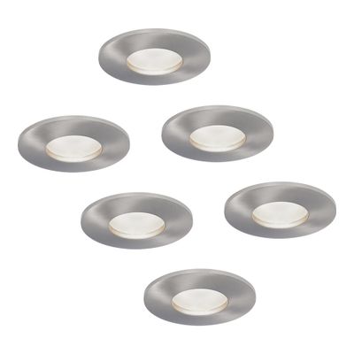 HOFTRONIC™ 6x Vegas LED inbouwspot - 3.8 Watt - Daglichtwit 6000K - GU10 LED module - Dimbaar - voor binnen - RVS
