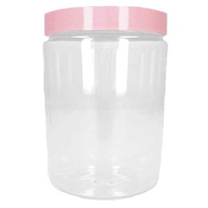 Voorraadpot/bewaarpot - 600 ml - kunststof - oud roze - B10 x H12 cm   -