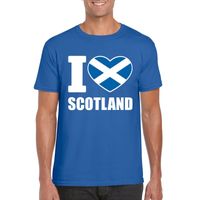 Blauw I love Schotland fan shirt heren - thumbnail