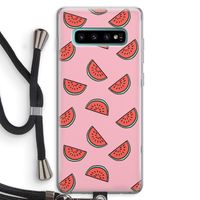 Watermeloen: Samsung Galaxy S10 Plus Transparant Hoesje met koord