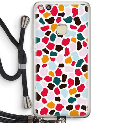 Colored Giraffe: Huawei Ascend P10 Lite Transparant Hoesje met koord