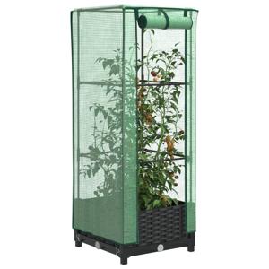 VidaXL Plantenbak verhoogd met kashoes 40x40x123 cm rattanlook