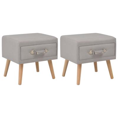 Nachtkastjes 2 st 40x35x40 cm stof grijs