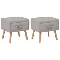 Nachtkastjes 2 st 40x35x40 cm stof grijs