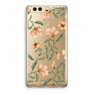 Peachy flowers: Huawei P9 Transparant Hoesje