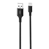 XO NB143 USB-naar-Lightning oplaadkabel - 2,4A, 1m - Zwart - thumbnail