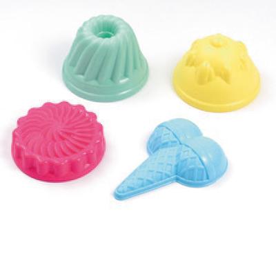 Ecoiffier Ijs en cupcakes zandvormen, 4st.