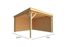 Overkapping Els 400 cm bij 350 cm diep Lessenaarsdak - Warentuin collection