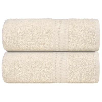 VidaXL Zeepdoekjes 2 st 30x30 cm 360 g/m² 100% katoen crèmekleurig