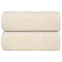 VidaXL Zeepdoekjes 2 st 30x30 cm 360 g/m² 100% katoen crèmekleurig