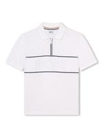 BOSS Kidswear polo en coton stretch à logo brodé - Blanc